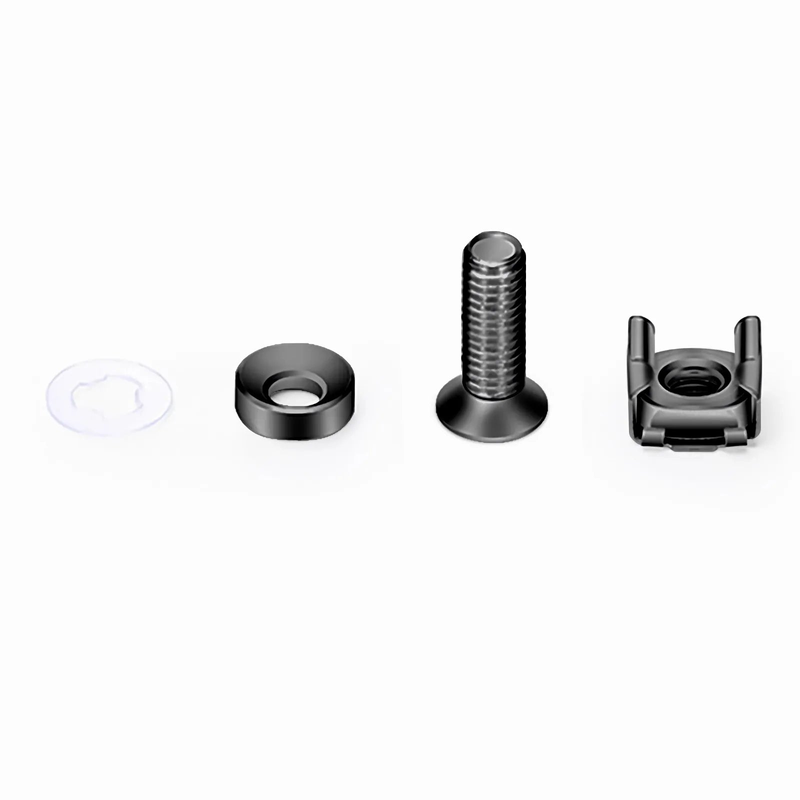 M6×20mm Screw and Nut, Zinc-plated, Black, 50pcs/Pack