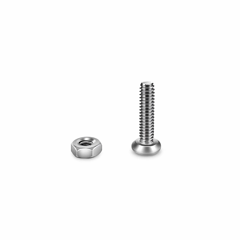 M2×8mm Model Screw and Nut, Nickel-plated, Silver, 50pcs/Pack