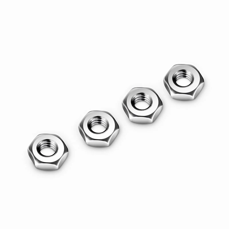 M2×8mm Model Screw and Nut, Nickel-plated, Silver, 50pcs/Pack
