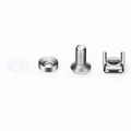 M6×16mm Model Screw and Nut, Nickel-plated, Silver, 50pcs/Pack