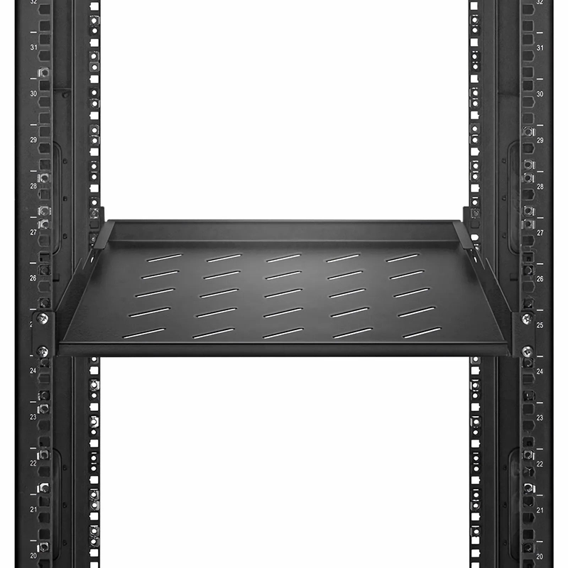 1U 19'' Vented Cantilever Fixed Shelf, SPCC, 21"(550mm) Deep, 132lbs (60kg) Capacity