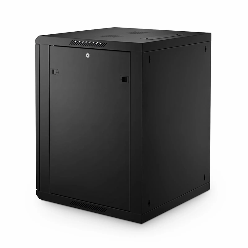 15U GW600-Series 19" 4-Post Wall Mount Cabinet with Glass Front Door