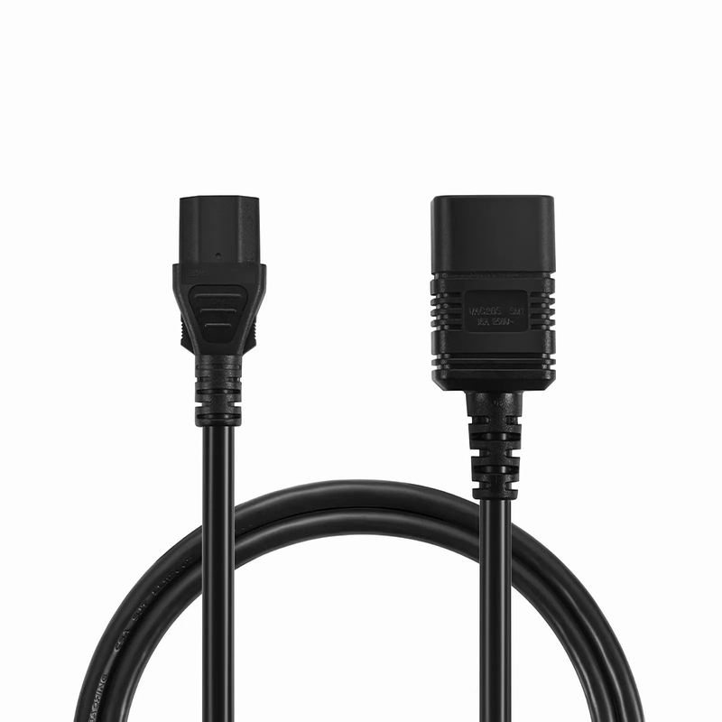 3ft (0.9m) IEC60320 C20 to IEC60320 C13 14AWG 250V/15A Power Cord, Black