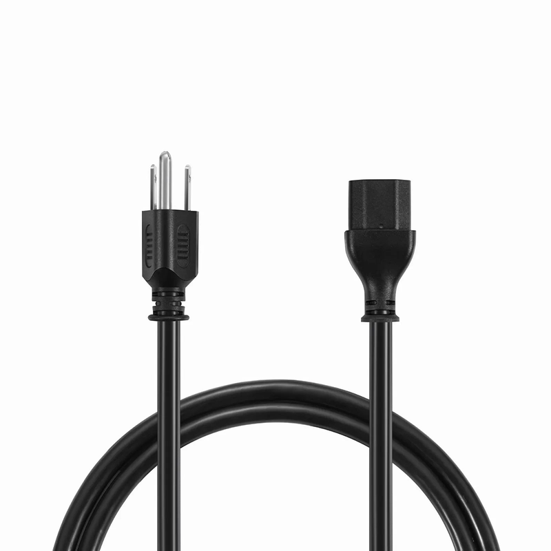 6ft (1.8m) NEMA 5-15P to IEC60320 C13 16AWG 125V/10A Power Cord, Black