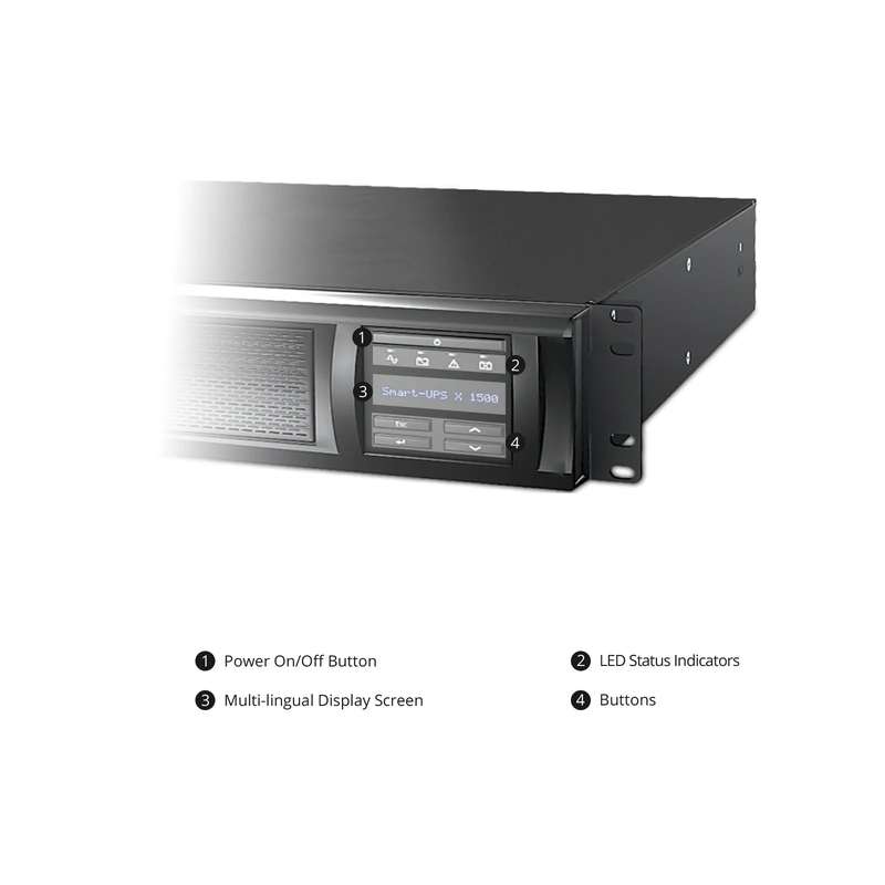 APC Smart-UPS X, Line Interactive, 1500VA/1350W, 120V, 8 x NEMA 5-15R Outlets, SmartConnect & SmartSlot, 1 Replaceable Battery Module Included, Rack 2U/Tower Convertible