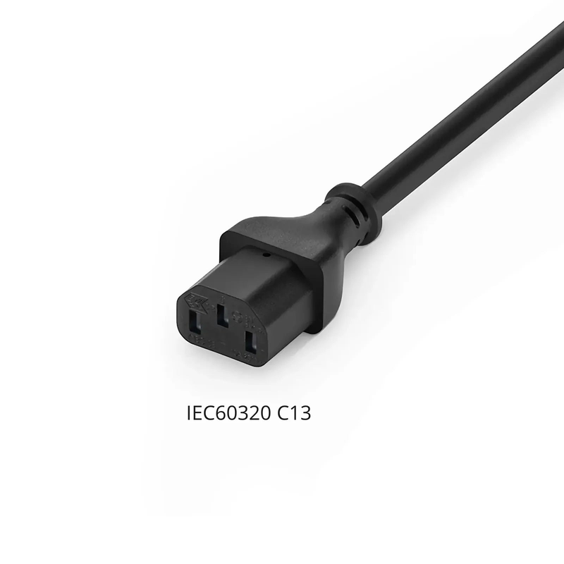 12ft (3.7m) IEC320 C14 to IEC320 C13 18AWG 250V/10A Power Extension Cord, Black