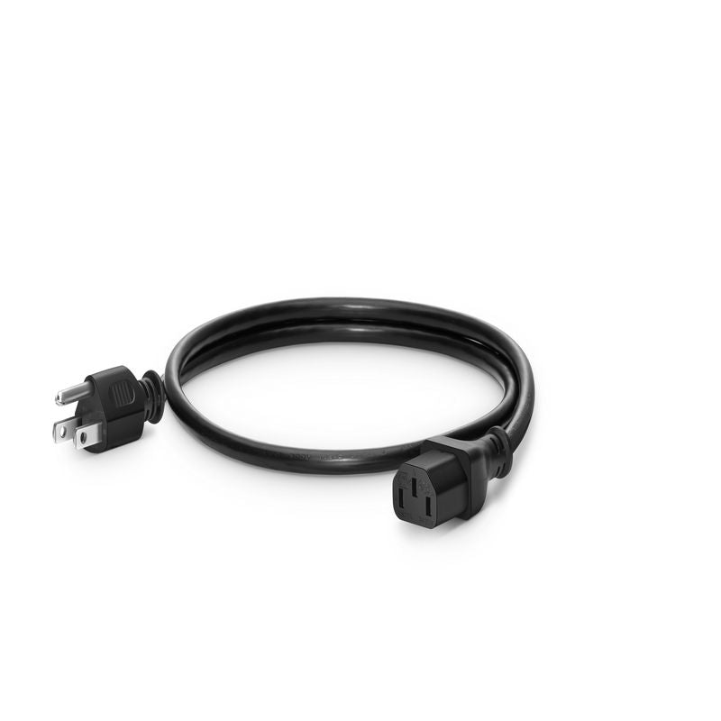1ft (0.3m) NEMA 5-15P to IEC60320 C13 18AWG 125V/10A Power Cord, Black