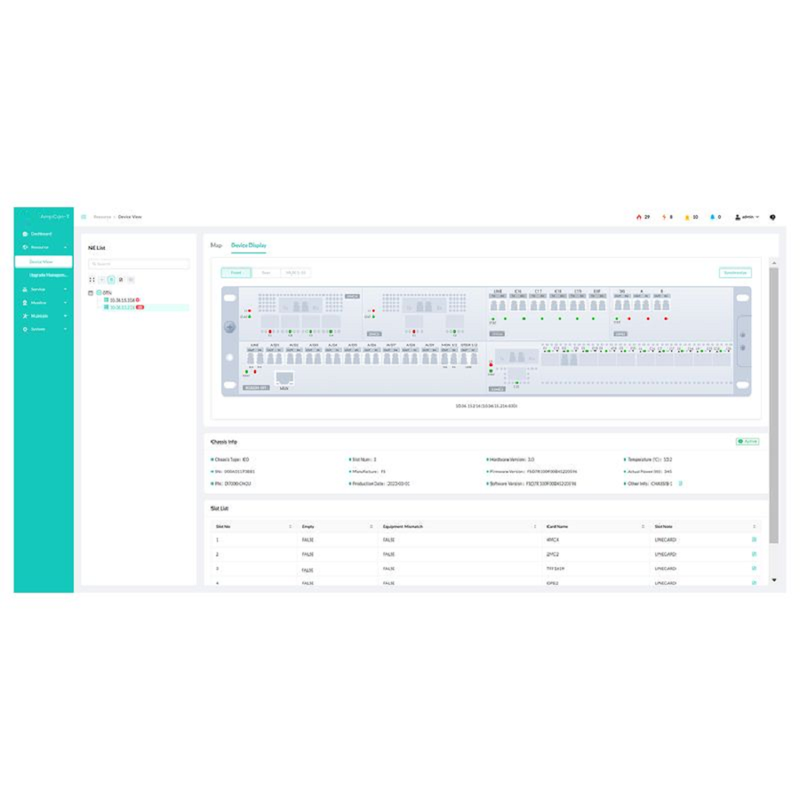 AmpCon-T Management System for FS OTN/WDM Devices, Includes Visual Monitoring, Centralized Management and Intelligent Analysis