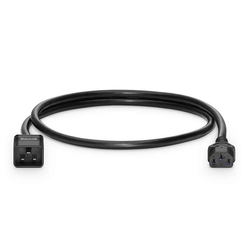 3ft (0.9m) IEC60320 C20 to IEC60320 C13 14AWG 250V/15A Power Cord, Black