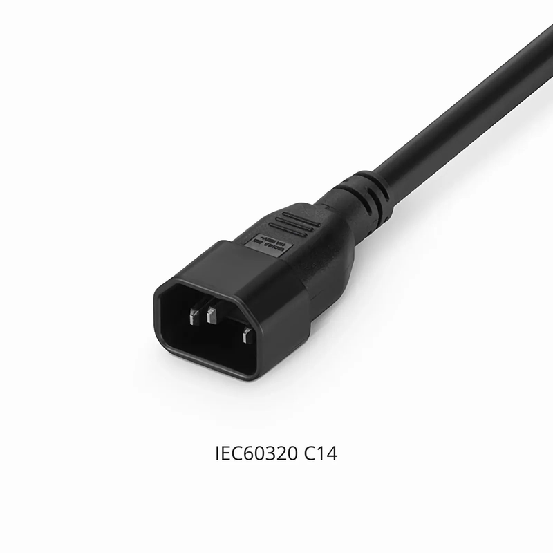 3ft (0.9m) IEC60320 C14 to IEC60320 C19 14AWG 250V/15A Power Cord, Black