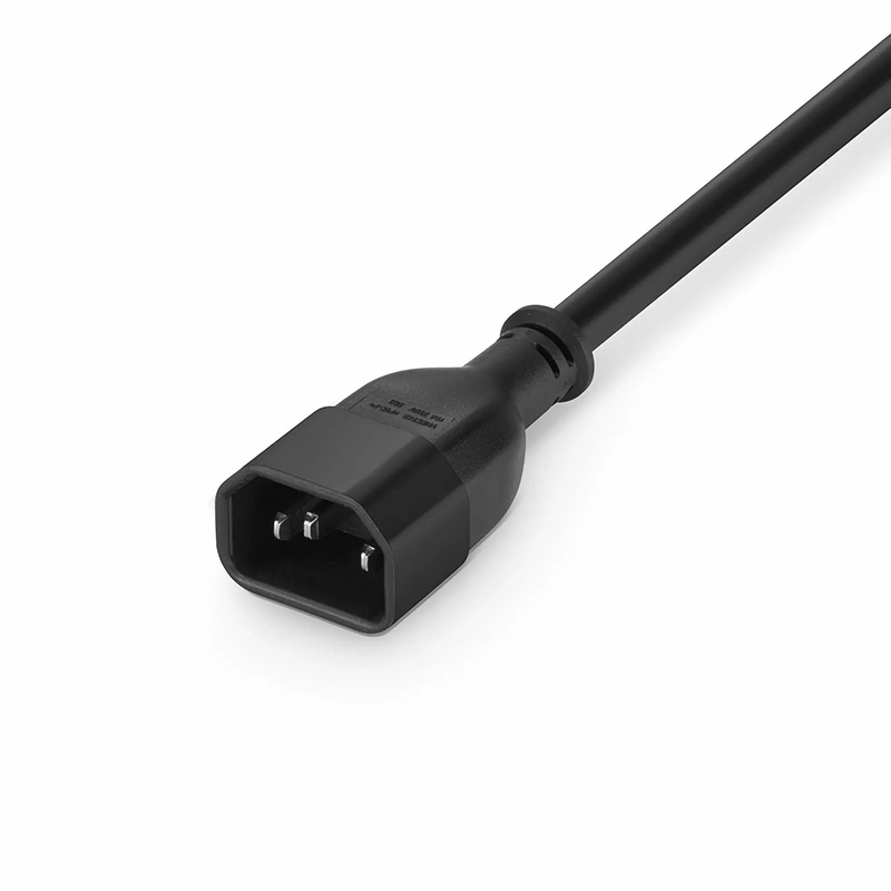 3ft (0.9m) IEC60320 C14 to IEC60320 C13 16AWG 250V/13A Power Extension Cord, Black