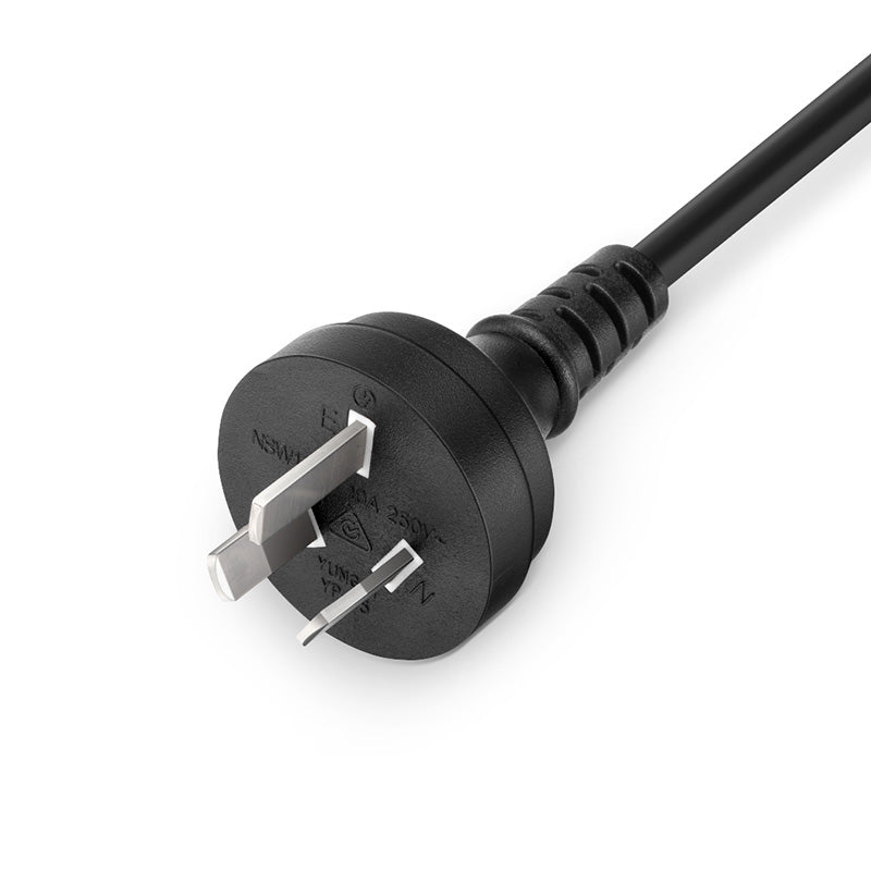 2ft (0.6m) AS/NZS 3112 Australia to IEC60320 C13 3 x 1.0mm² 250V/10A Power Cord, Black