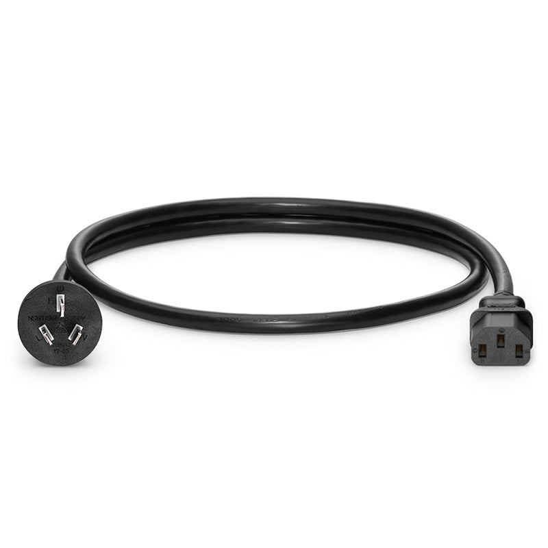 4ft (1.2m) AS/NZS 3112 Australia to IEC60320 C13 3 x 1.0mm² 250V/10A Power Cord, Black