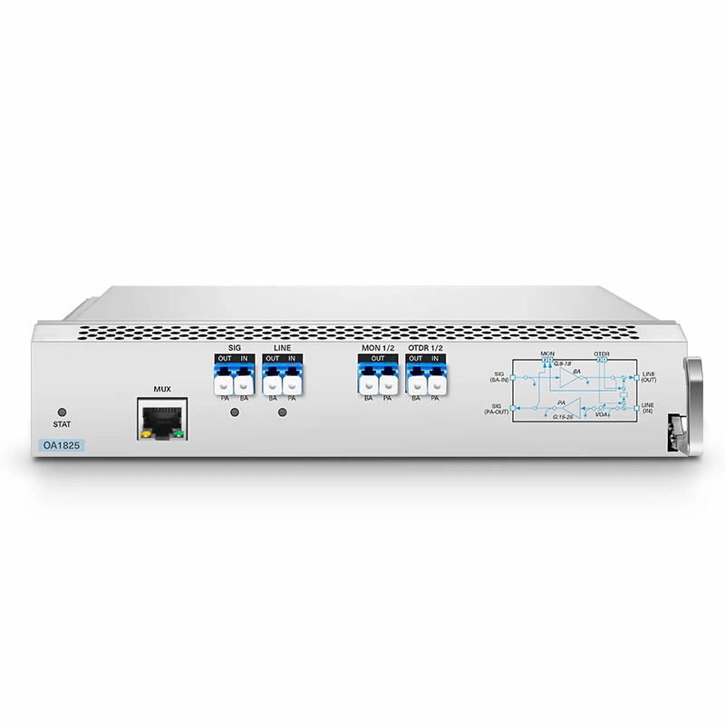 D7000 OA1825, DWDM EDFA Bidirectional Amplifier with PA 15-25dB and BA 8-18dB Gain, 21.5dBm Output for D7000 Series Managed Chassis, with Built in OSC, VOA