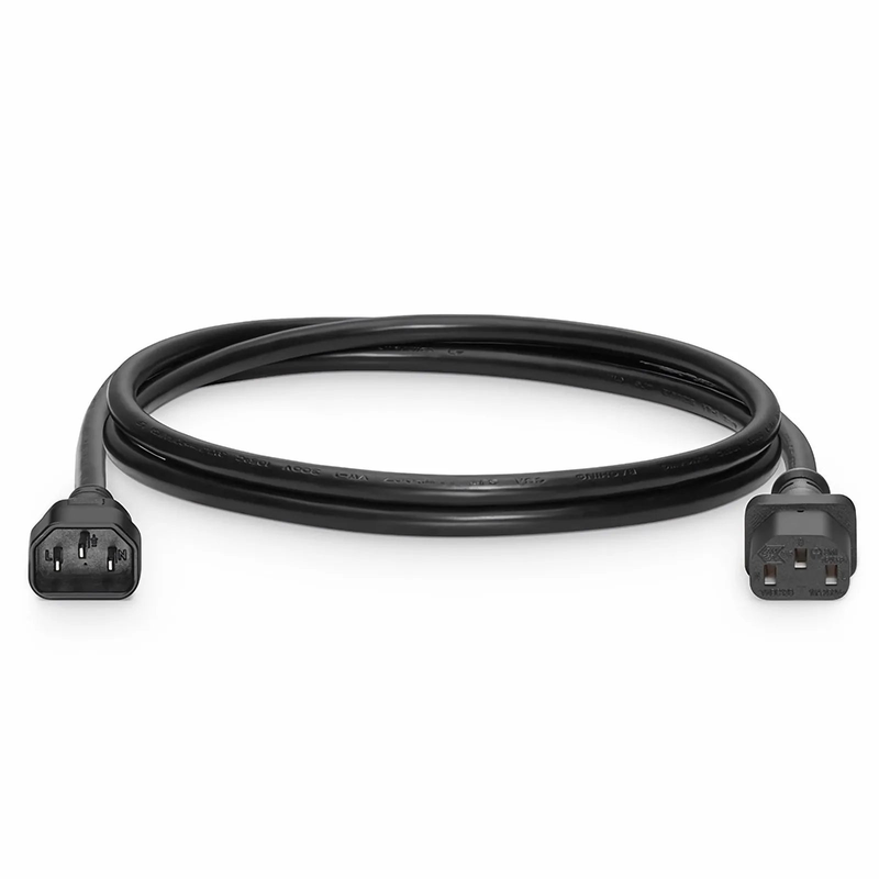 5ft (1.5m) IEC60320 C14 to IEC60320 C13 17AWG 250V/10A Power Extension Cord, Black