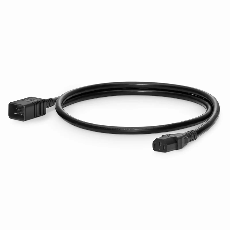 3ft (0.9m) IEC60320 C20 to IEC60320 C13 14AWG 250V/10A Power Cord, Black