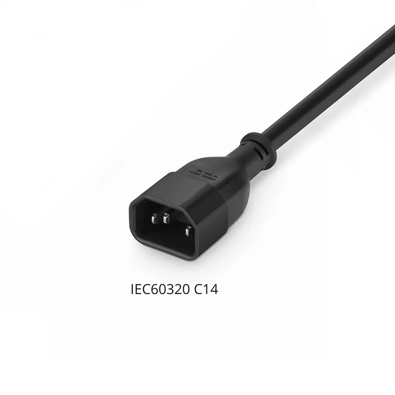 3ft (0.9m) IEC60320 C14 to IEC60320 C13 17AWG 250V/10A Power Extension Cord, Black