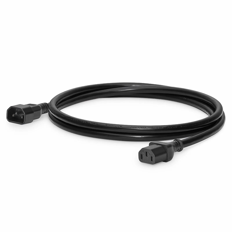 6ft (1.8m) IEC60320 C14 to IEC60320 C13 Heavy-Duty 14AWG 250V/15A Power Extension Cord, Black