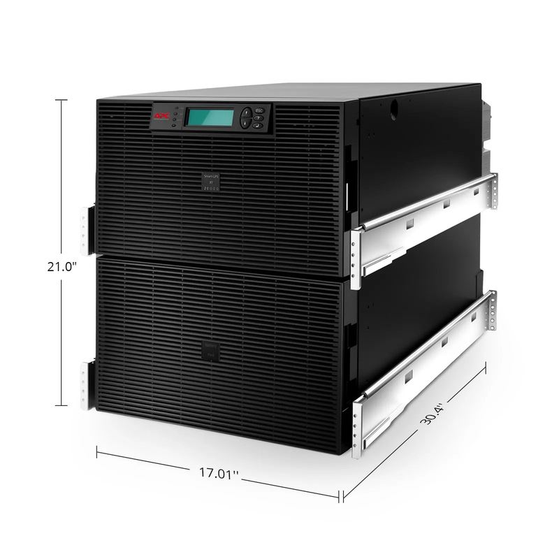 APC Smart-UPS RT, 20kVA/16kW, 208V, 4 x L6-20R & 2 x L6-30R NEMA Outlets, LCD & SmartSlot, 4 Replaceable Battery Modules Included, Rack 12U