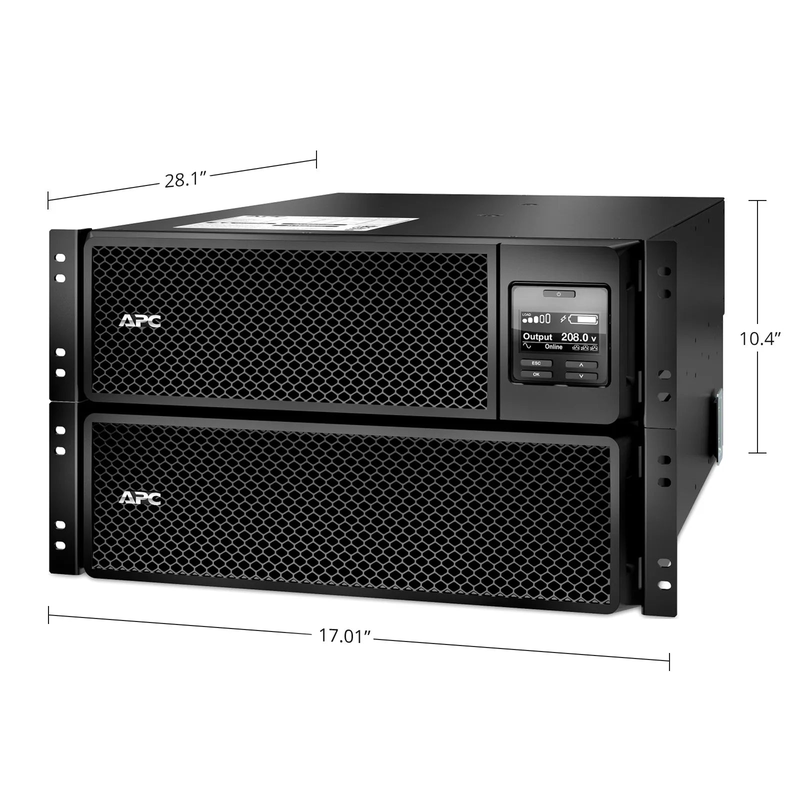 APC Smart-UPS On-line, 8kVA/8kW, 208V, 4 x L6-20R & 2 x L6-30R NEMA Outlets, Network Card & SmartSlot, 4 Replaceable Battery Modules Included, Rack 6U/Tower Convertible
