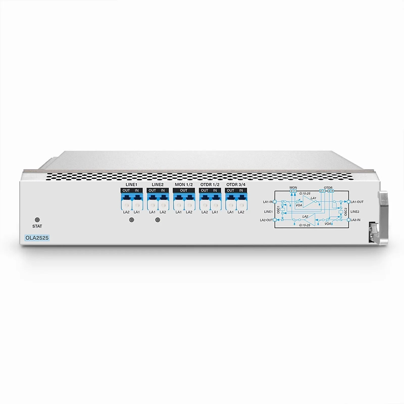 D7000 OLA2525, DWDM EDFA In-line Amplifier with Dual LA 15-25dB Gain, 21.5dBm Output for D7000 Series Managed Chassis, with Built in OSC, VOA