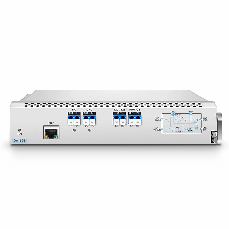 D7000 OA1835, DWDM EDFA Bidirectional Amplifier with PA 22-35dB and BA 8-18dB Gain, 21.5dBm Output for D7000 Series Managed Chassis, with Built in OSC, VOA