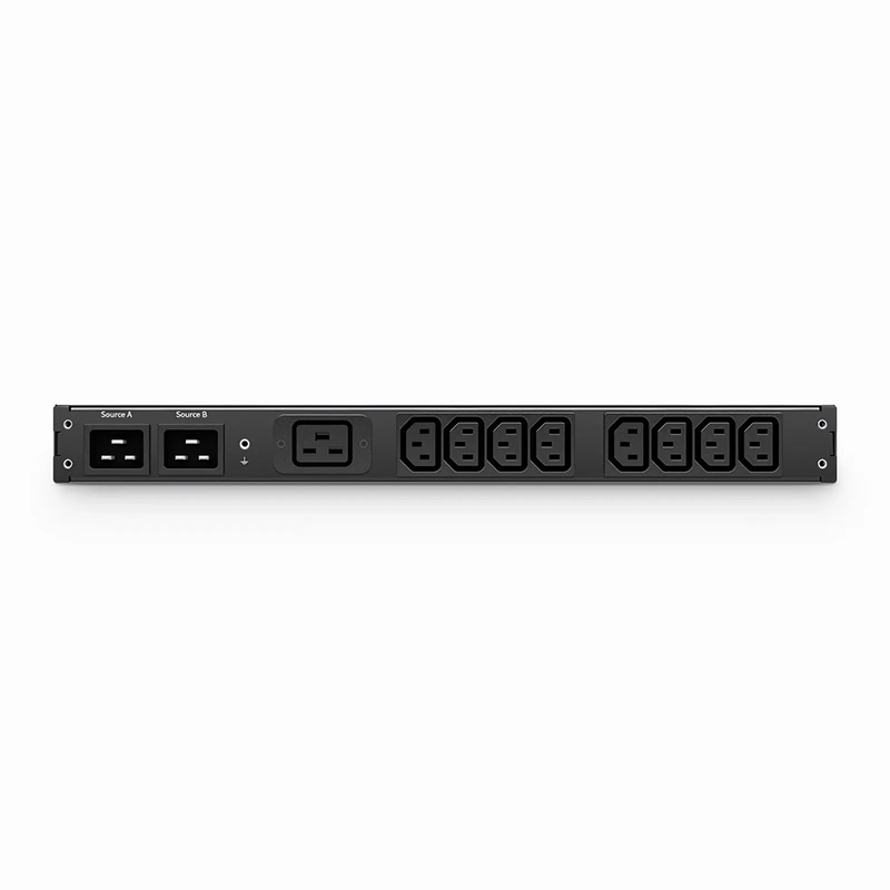 APC® NetShelter Rack Automatic Transfer Switch, 1U, 16A, 230V, 2 C20 IN, 8 C13, 1 C19 OUT