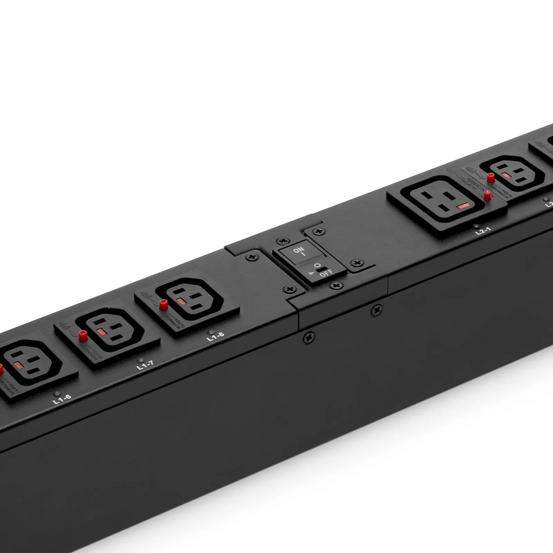 23kW 3-Phase 32A/415V Switched Rack PDU, 21 x C13 & 3 x C19 Outlets, IEC309 32A 3P+N+PE Plug, 10ft Cord, 0U Vertical