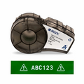 0.75in.W x 252in.L Panel/Surface Labels with Ribbon for M210 and M211 Printers, Continuous Label/Cartridge, White on Green