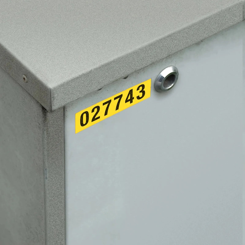 0.375in.W x 252in.L Panel/Surface Labels with Ribbon for M210 and M211 Printers, Continuous Label/Cartridge, Black on Yellow