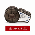 0.75in.W x 252in.L Panel/Surface Labels with Ribbon for M210 and M211 Printers, Continuous Label/Cartridge, White on Red