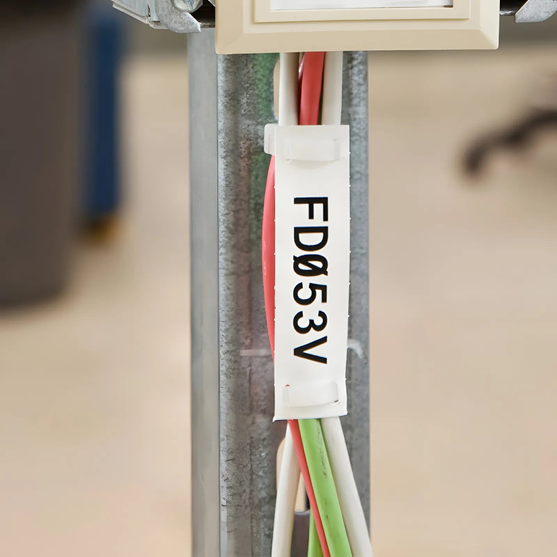 3 in.H x 0.758 in.W Cable Tie Labels for M611 Printers, White, 100 Labels/Roll