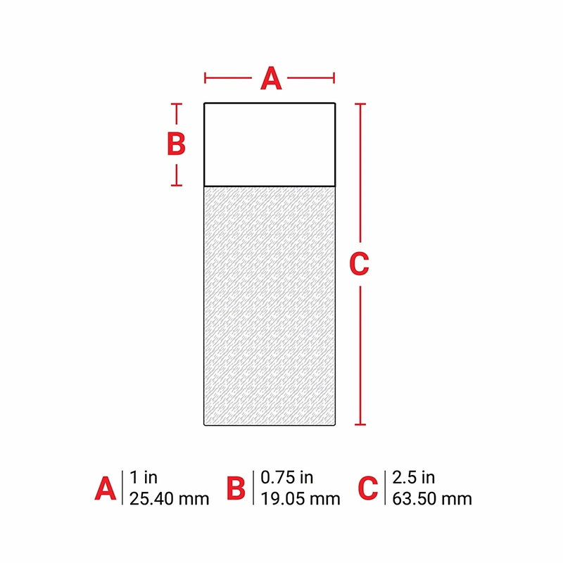 2.5in.H x 1in.W Self-laminating Labels for M611 Printer, 100 Labels/Roll, Black on White