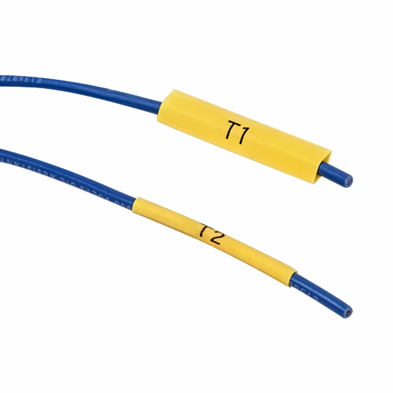 0.375in.Dia x 84in.L Heat Shrink Cable Labels with Ribbon for M210 and M211 Printers, Continuous Label/Cartridge, Black on Yellow