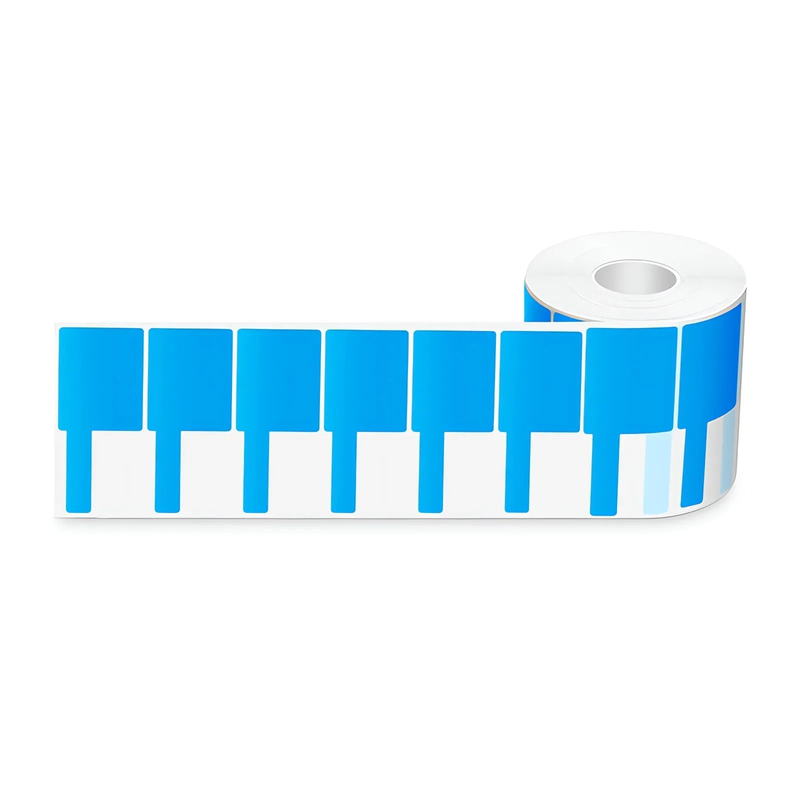 1.57in.W x 3.54in.L Printable P-Flag Label, PET, Reel, Blue, 500Labels/Roll