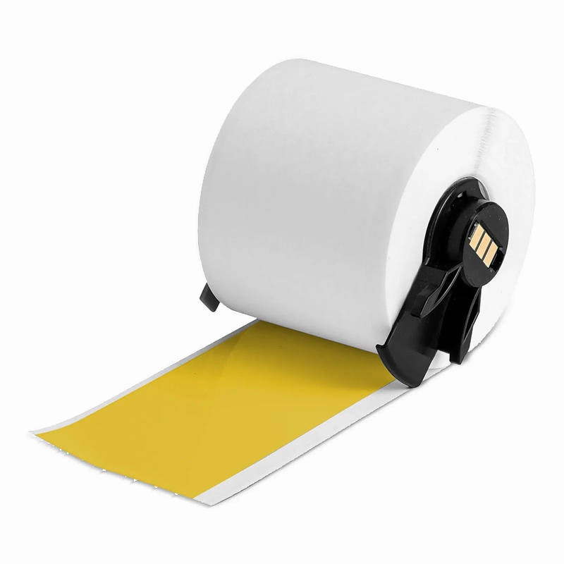 2in.W x 600in.L Panel/Surface Labels for M611 Printer, Continuous Label/Roll, Black on Yellow