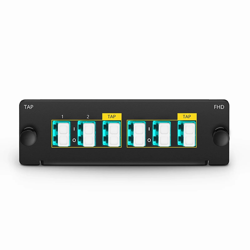 FHD™ LC TAP Cassette, OM4 Multimode, 4 x LC Duplex Live Ports, 2 x LC Duplex TAP Ports, 50/50 Split Ratio (Live/TAP), 1/10/40/100G