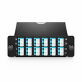 FHD™ MTP®-LC Cassette, OM4 Multimode, Type A, 24 Fibers, MTP®-24 (Male) to 12 x LC Duplex (Aqua), 0.35dB Max.