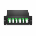 FHD™ LC Splice Cassette with Pigtails, 12 Fibers OS2 Single Mode, 6 x LC APC Duplex (Green), 0.3dB Max.