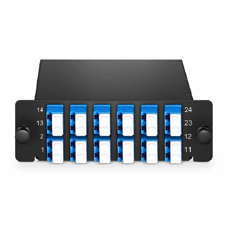 FHD™ LC Splice Cassette with Pigtails, 24 Fibers OS2 Single Mode,12 x LC UPC Duplex (Blue), 0.3dB Max.