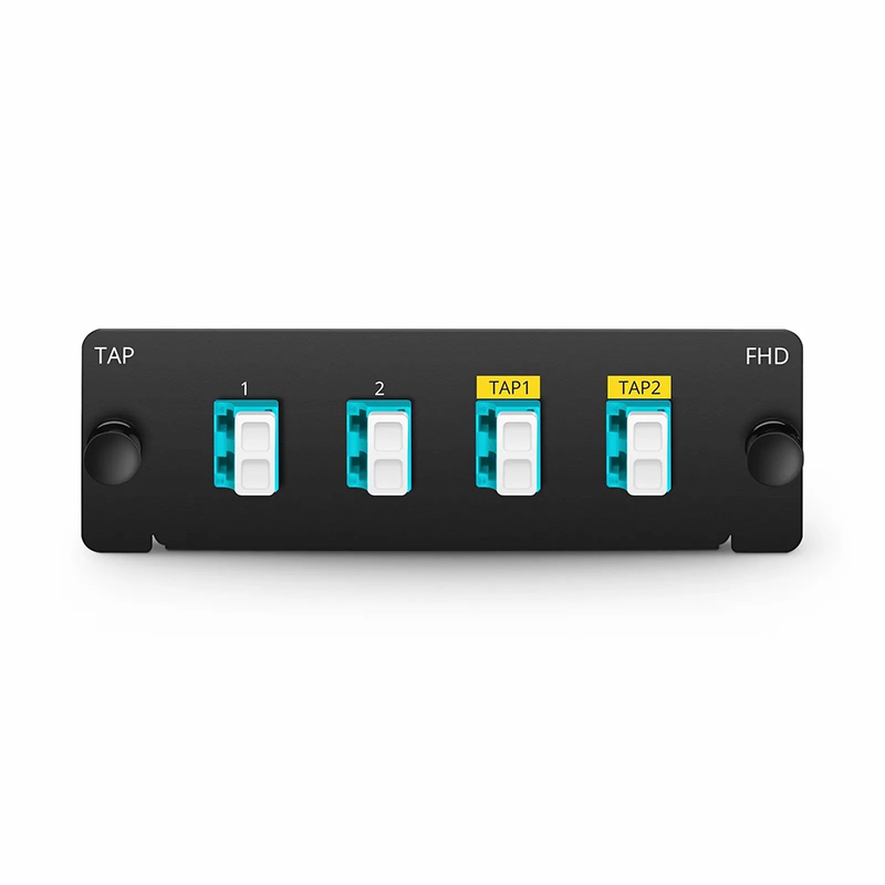 FHD™ BIDI LC TAP Cassette, OM4 Multimode, 2 x LC Duplex Live Ports, 2 x LC Duplex TAP Ports, 50/50 Split Ratio (Live/TAP), 40G