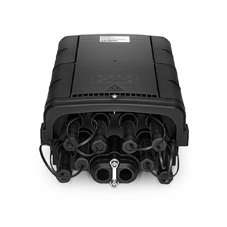 Universal Pre-Terminated Hub Box for Quick ODN, 1 Uncut Port, 8 SC/APC Adapters, Mechanical Seal, Supports 1:2/1:4/1:8 Mini Splitters, PP+GF, IP65, Wall/Pole/Aerial Mount, Indoor/Outdoor