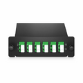 FHD™ LC Splice Cassette with Pigtails, 12 Fibers OS2 Single Mode, 6 x LC APC Duplex (Green), 0.3dB Max.
