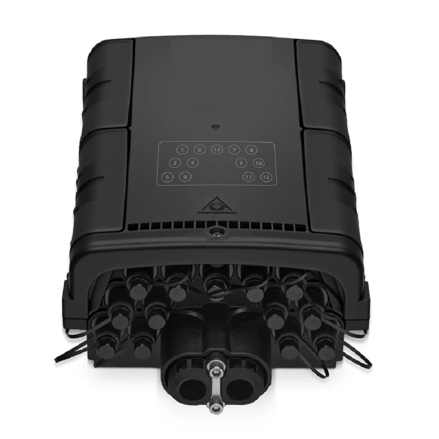 Fully Pre-Terminated Fiber Distribution Hub Box for Quick ODN, 1 Uncut Port, 13 SC/APC Hardened Adapters, Mechanical Seal, Supports 1:2/1:4/1:8 Mini Splitters, PP+GF, IP68, Wall/Pole/Aerial Mount, Indoor/Outdoor