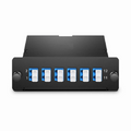 FHD™ MTP®-LC Cassette, OS2 Single Mode, Universal, 12 Fibers, MTP®-12 (Male) to 6 x LC Duplex (Blue), 0.35dB Max.