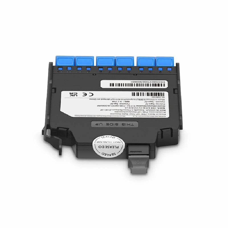 FHX™ MTP®-LC Cassette, OM4 Multimode, Universal, 12 Fibers, MTP®-12 (Male) to 6 x Shuttered LC Duplex (Aqua), 0.35dB Max.