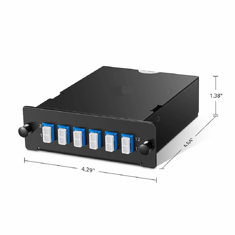 FHD™ MTP®-LC Cassette, OS2 Single Mode, Type AF, 12 Fibers, MTP®-12 (Male) to 6 x LC Duplex (Blue), 0.35dB Max.