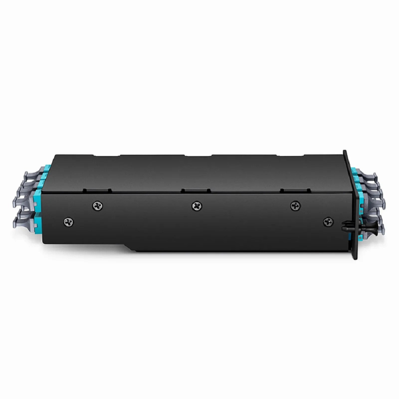 FHD™ 8 x MTP®-8 Mesh Cassette, 64 Fibers OM4 Multimode, Universal, 8 x 8F MTP® to 8 x 8F MTP® (Aqua), 0.35dB Max.