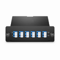 FHD™ MTP®-LC Cassette, OS2 Single Mode, Universal, 12 Fibers, MTP®-12 (Male) to 6 x LC Duplex (Blue), 0.35dB Max.
