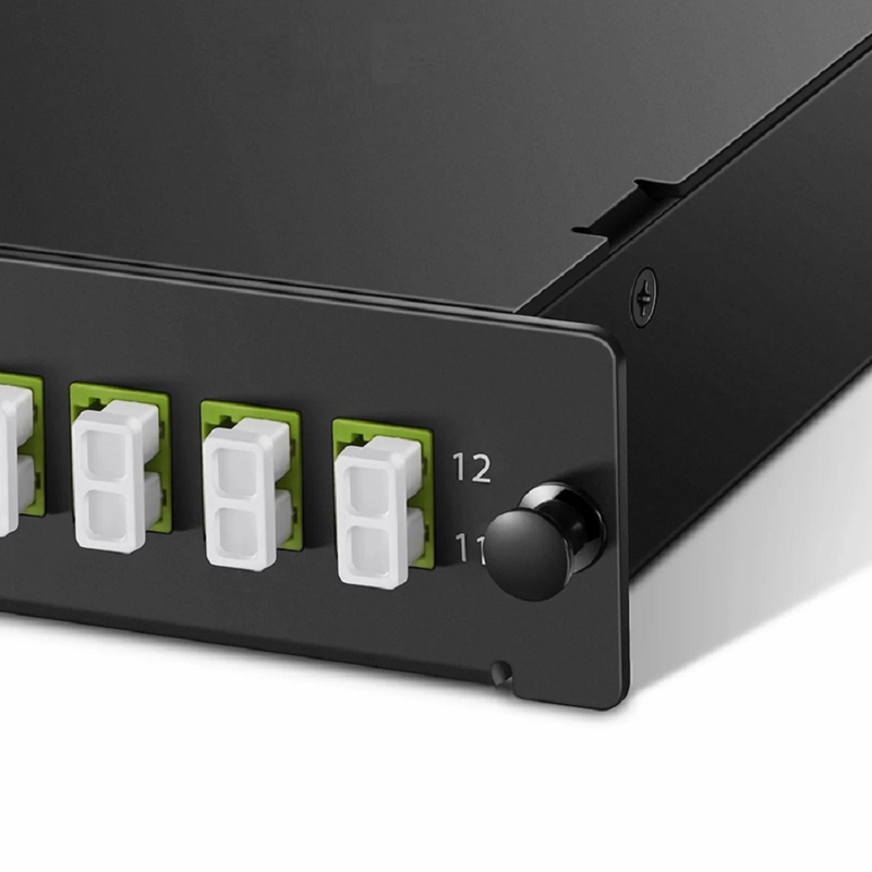 FHD™ MTP®-LC Cassette, OM5 Multimode, Type A, 12 Fibers, MTP®-12 (Male) to 6 x LC Duplex, 0.35dB Max.